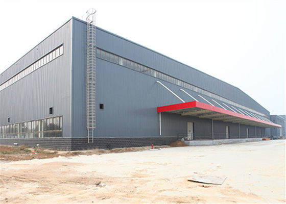 Struktur Portal Bangunan Logam Prefabrikasi, Galvanized Prefab Steel Workshop