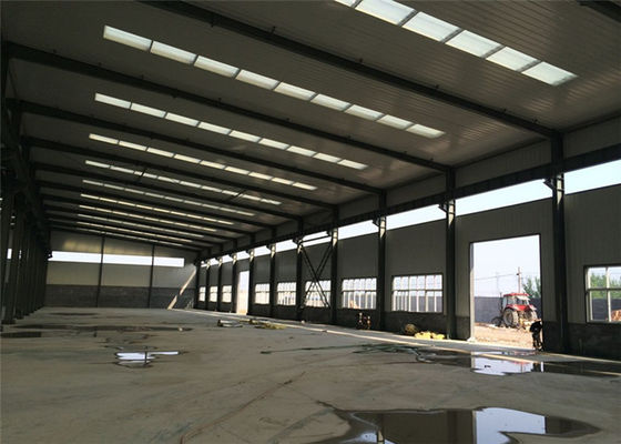 Pracetak Desain Bangunan Gudang Logam, Galvanized Steel Frame Warehouse