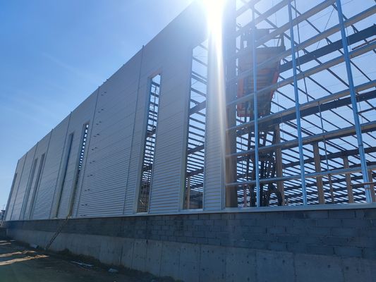 Pasokan Pengiriman Bangunan Kerangka Konstruksi Baja Prefabrikasi Kustom Galvanis