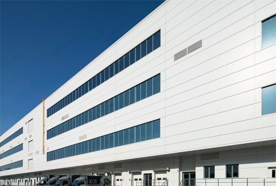 Konstruksi Large Span Prefab Modern Logistik Baja Gudang Konstruksi Lukisan / Galvanis