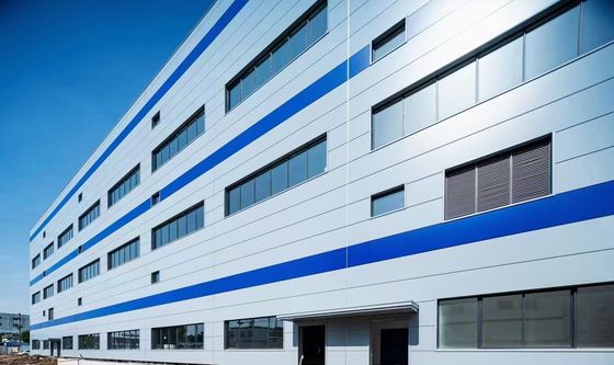 Konstruksi Large Span Prefab Modern Logistik Baja Gudang Konstruksi Lukisan / Galvanis